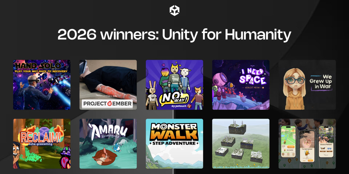 Unity назвала 10 победителей гранта Unity for Humanity 2026 с призовым фондом в 600 000 долларов