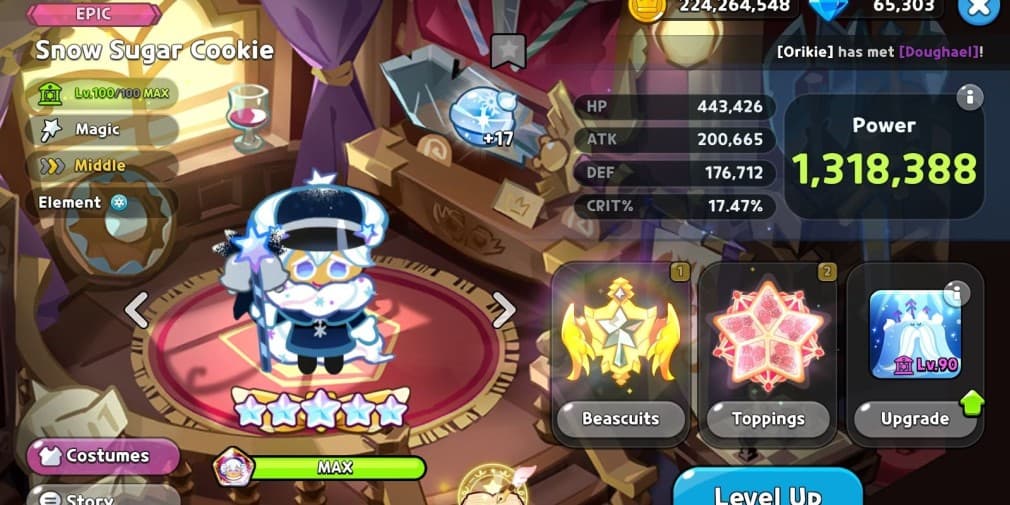 Cookie Run: Kingdom: Гайд по лучшим топпингам и бисквитам для Snow Sugar Cookie