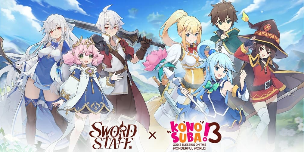 Sword x Staff объединяется с Konosuba: новое событие с легендарными персонажами аниме