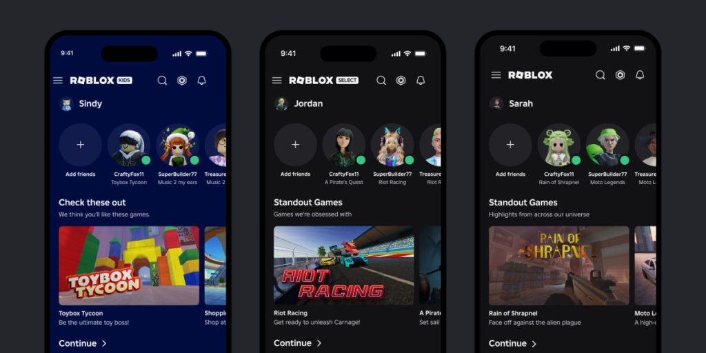 Roblox внедряет детские и избранные аккаунты с ужесточённым возрастным контролем