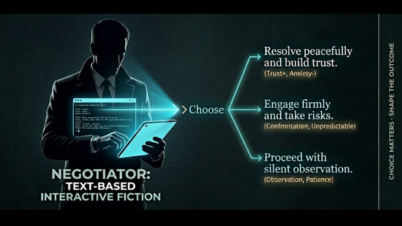 NEGOTIATOR: Текстовая игра-триллер о переговорах в кризисных ситуациях уже вышла