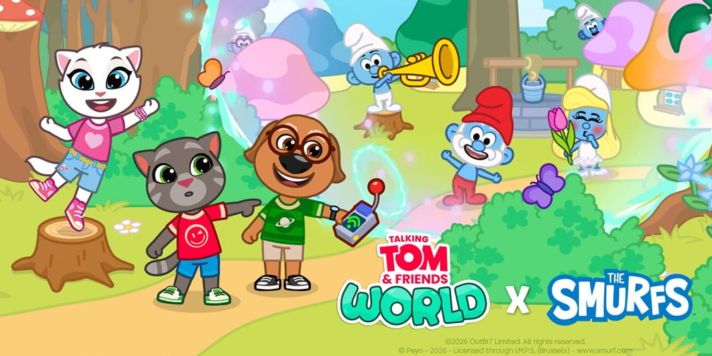 Talking Tom & Friends: World объединяется с Смурфами в новом кроссовер-событии