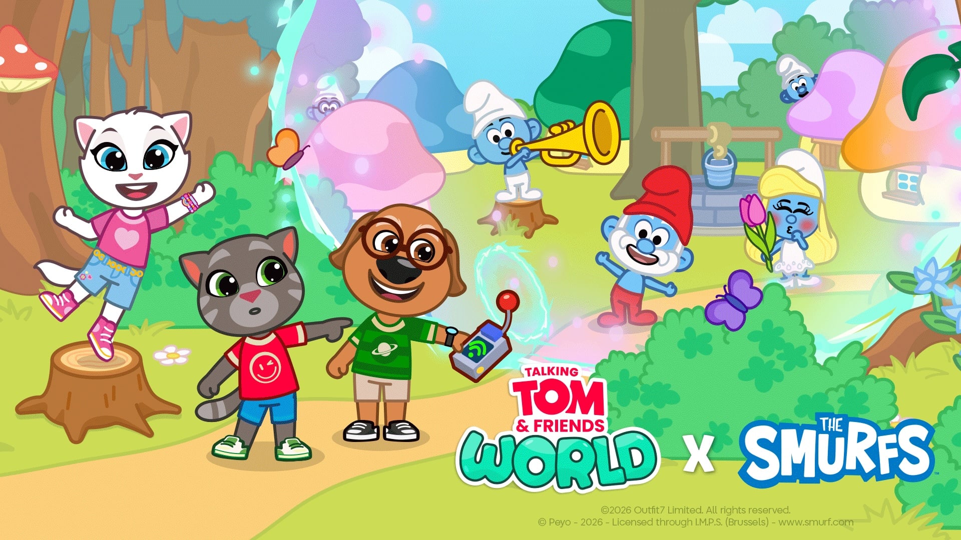 Talking Tom & Friends: World объединились с Смурфами
