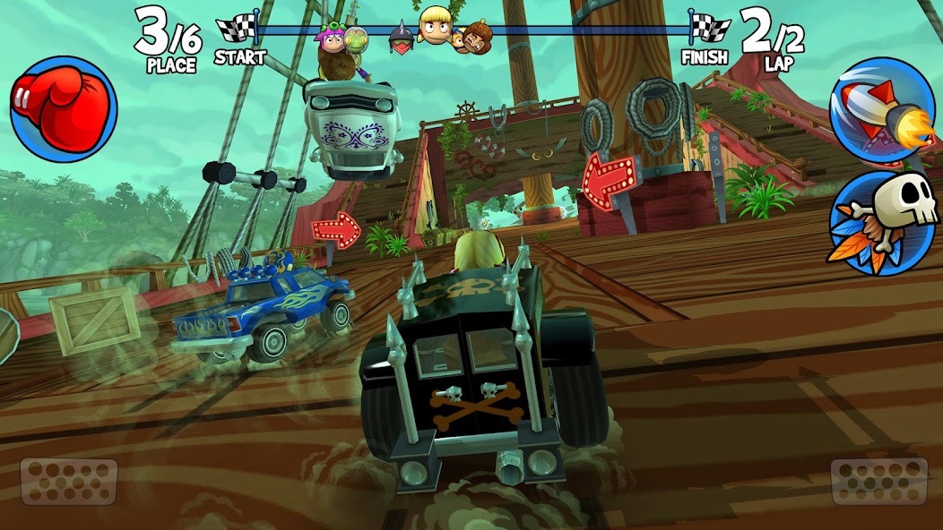 Настройки управления и чувствительности в Beach Buggy Racing 2