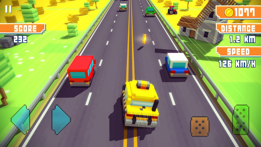 Механика отскока и аварии в Blocky Highway Traffic Racing