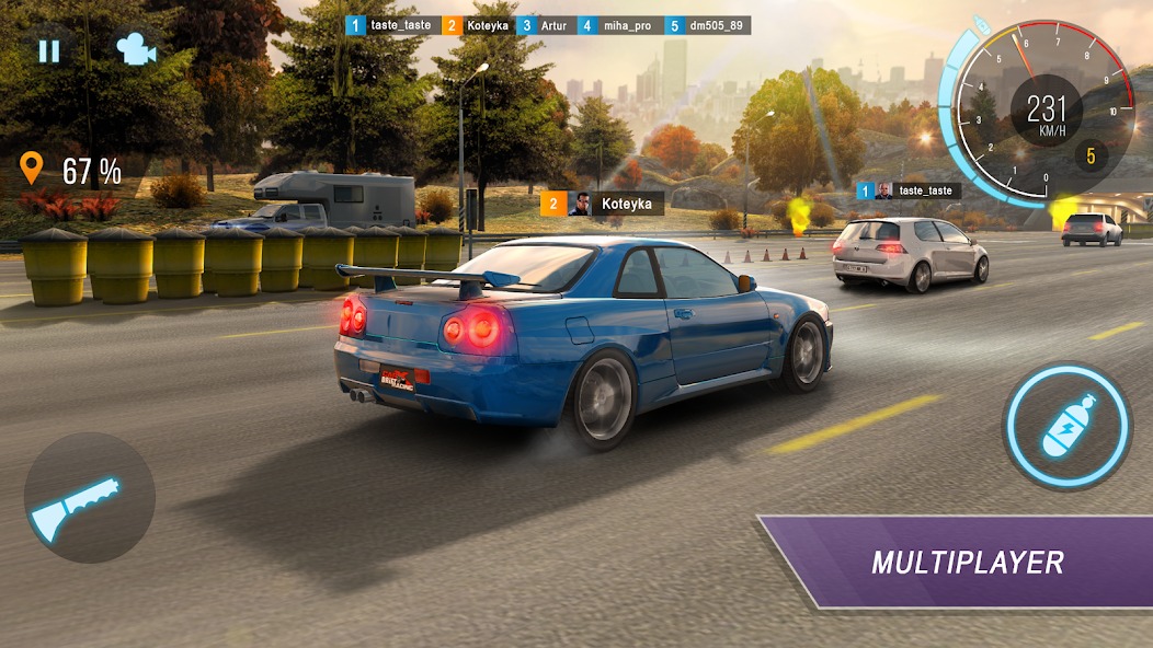 Разгон до 400 км/ч на трассе Скайлайн в CarX Highway Racing