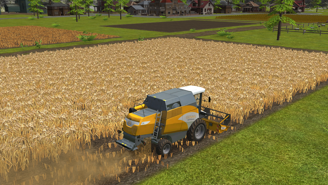Уборка пшеницы в Farming Simulator 16 на комбайне