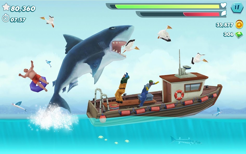 Стратегия победы над боссом «Кракен» на сложности «Хард». Hungry Shark Evolution