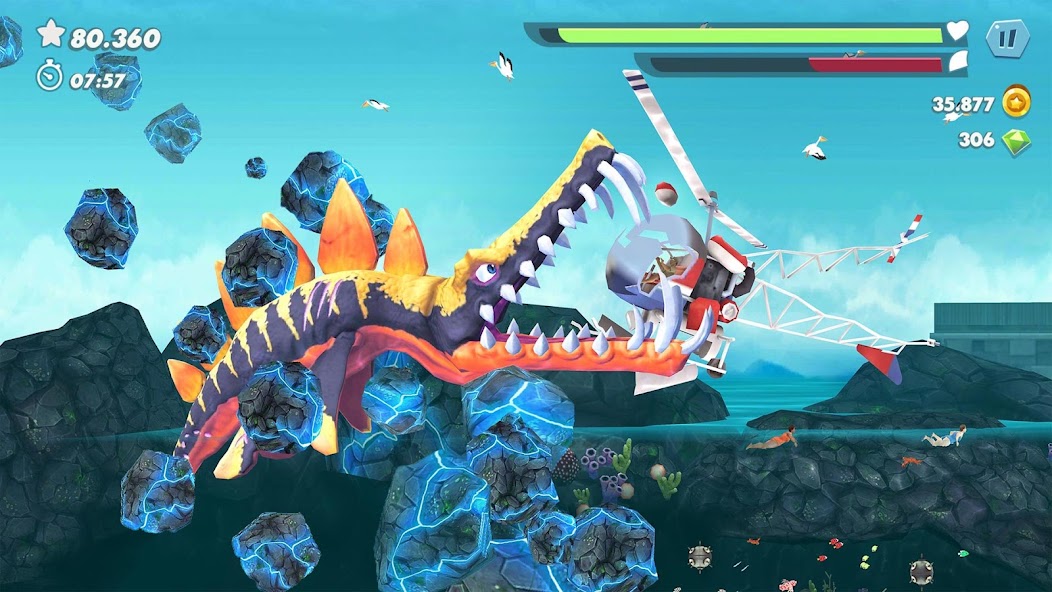 Фарм жемчуга на новогоднем ивенте в Hungry Shark Evolution