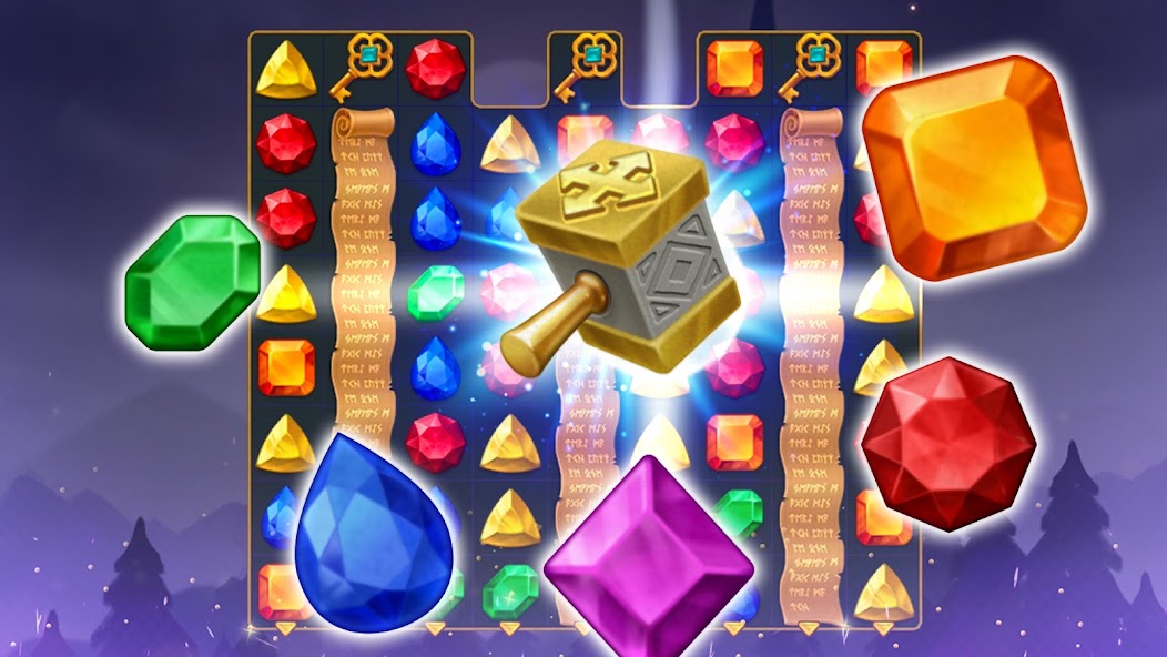 Слияние спец-элементов в Jewels Magic цепная реакция