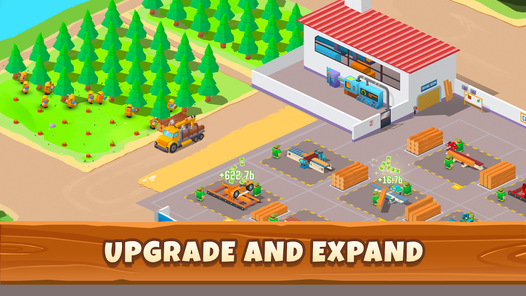 Схема прокачки зданий в Idle Lumber Empire