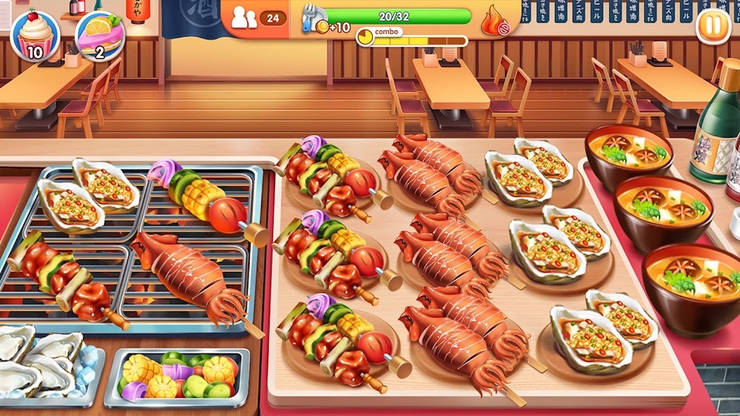 Прокачка официантки в Моя кулинария: игра шеф-повара без доната