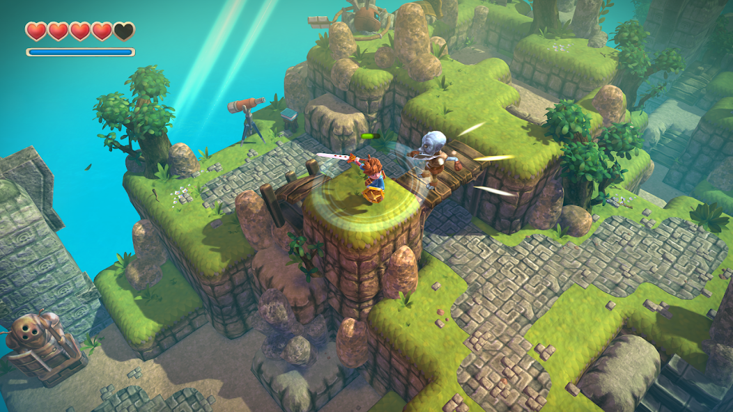 Как использовать бомбы для прохождения стены на острове Проклятых Oceanhorn