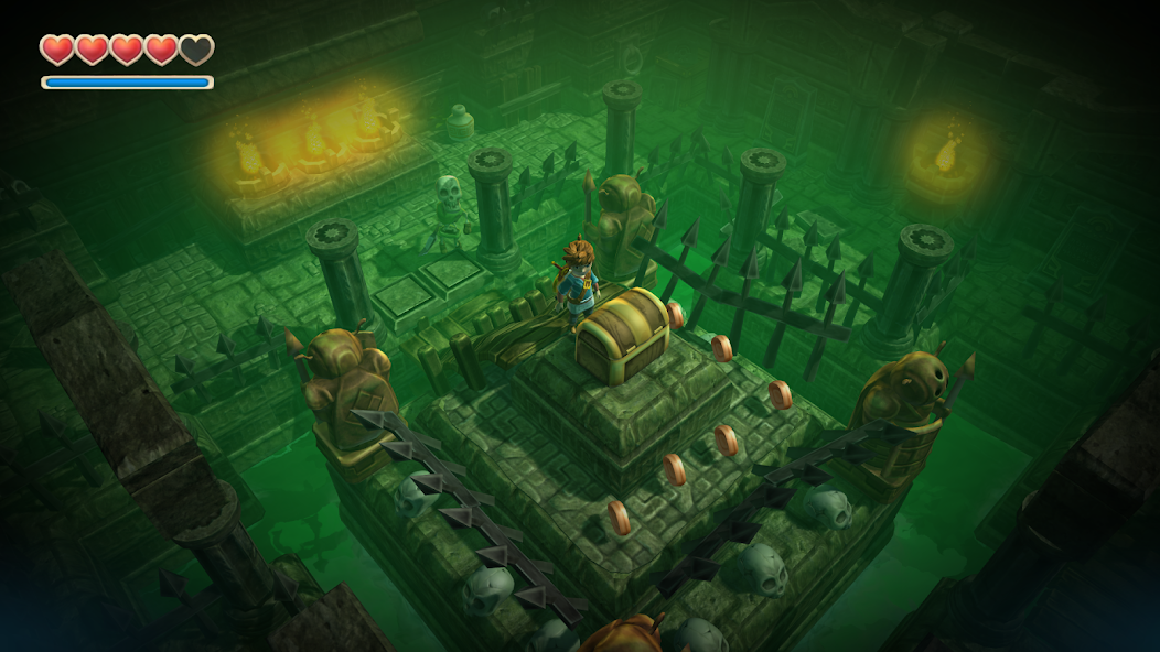 Решение головоломки с вращающимися статуями в Oceanhorn
