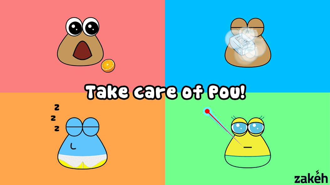 Купание питомца в игре Pou