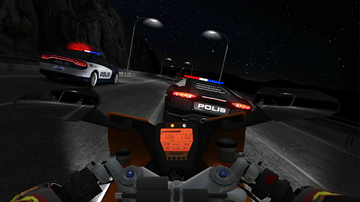 Переключение камеры в Racing Fever Moto на вид из-за плеча