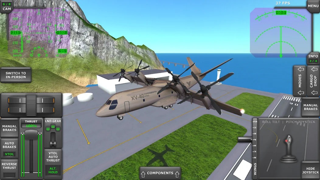 Взлёт в Turboprop Flight Simulator турбовинтовой самолёт