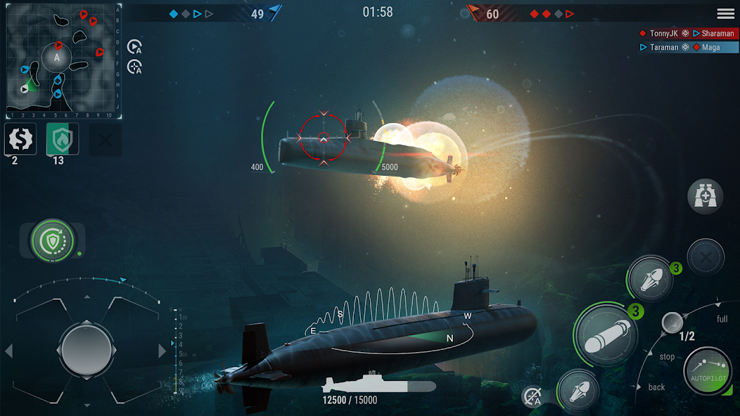 Гайд по игре World of Submarines — управление подводной лодкой