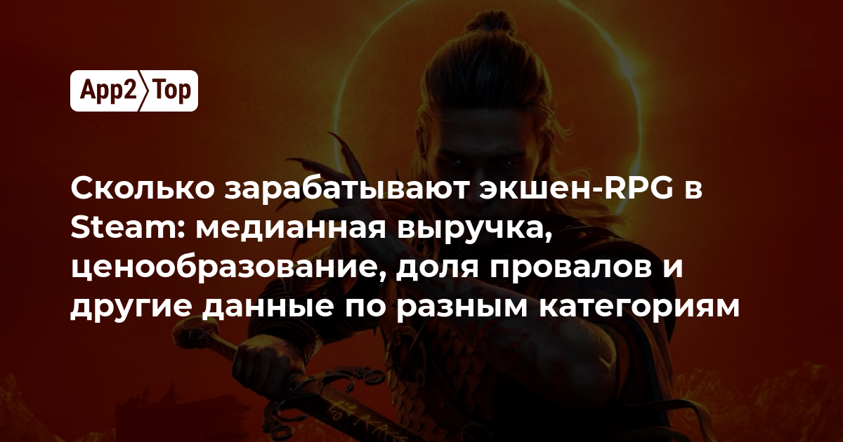 Сколько зарабатывают экшен-RPG в Steam: медианная выручка, ценообразование, доля провалов и другие данные по разным категориям