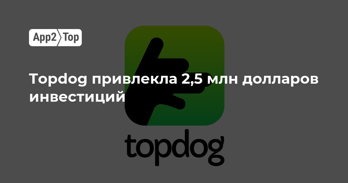 Topdog привлекла 2,5 млн долларов инвестиций