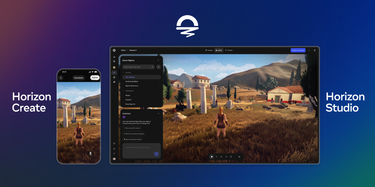 Meta представила Horizon Create и Studio для создания игр с помощью ИИ