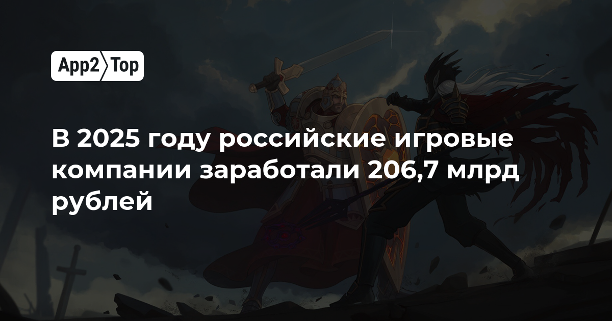 В 2025 году российские игровые компании заработали 206,7 млрд рублей